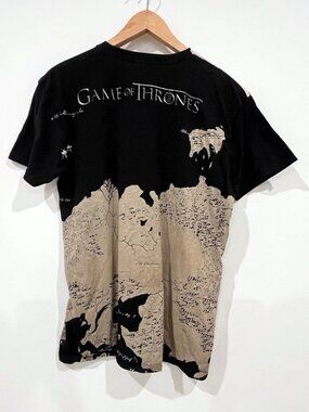 Game of Thrones Westeros Map Graphic Tee Black L Fantasy